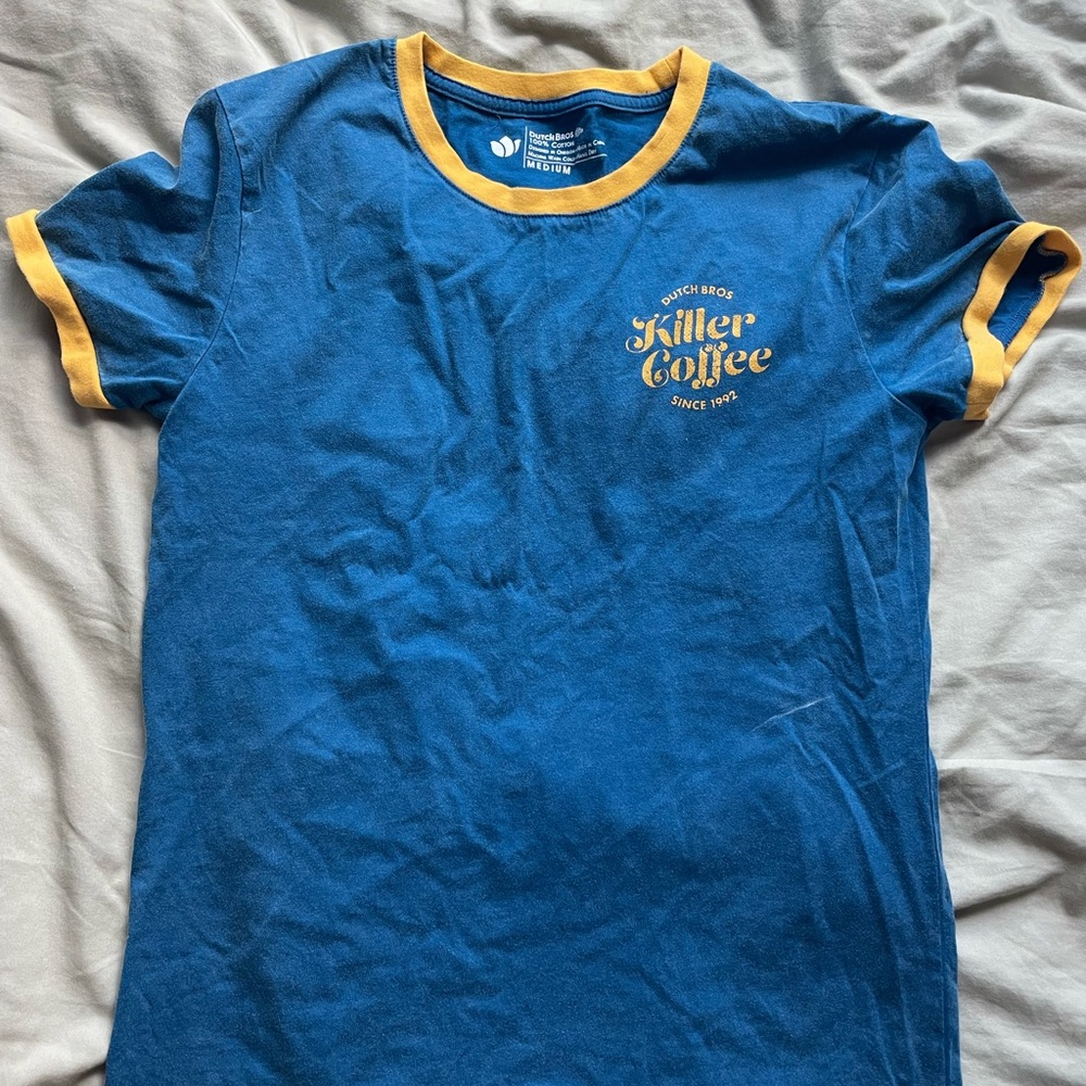 Dutch Bros Blue and Yellow Men's Shirt